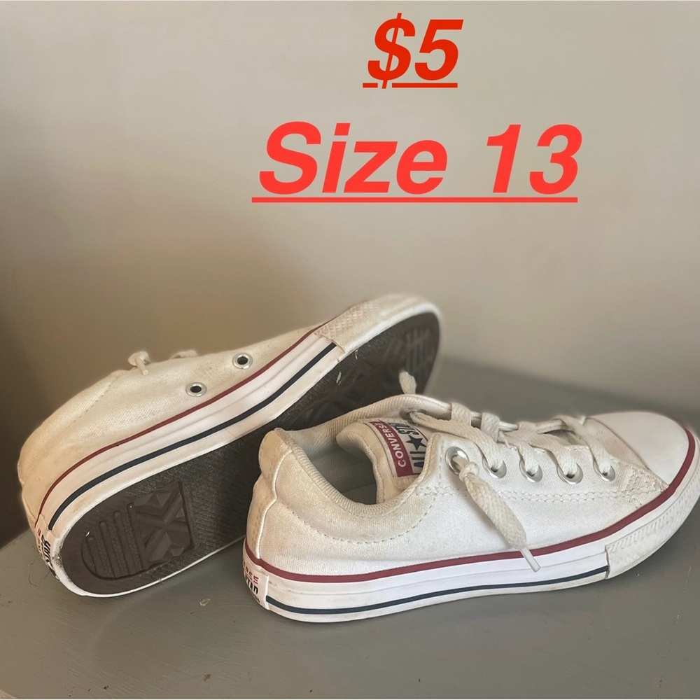 Kids White Canvas Sneakers